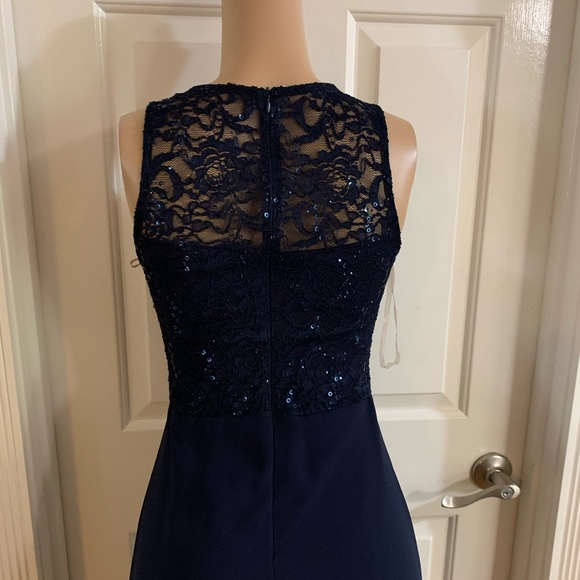 Women’s junior blue navy halter lace top dress - Picture 7 of 10